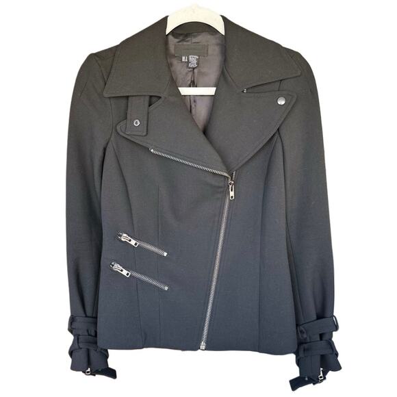 Zara Jackets & Blazers - ZARA Women's Black Bomber Jacket with Asymmetrical Zipper